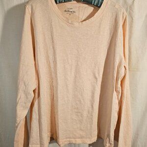j. crew pale peach/pink long-sleeved girlfriend tee very good used condition